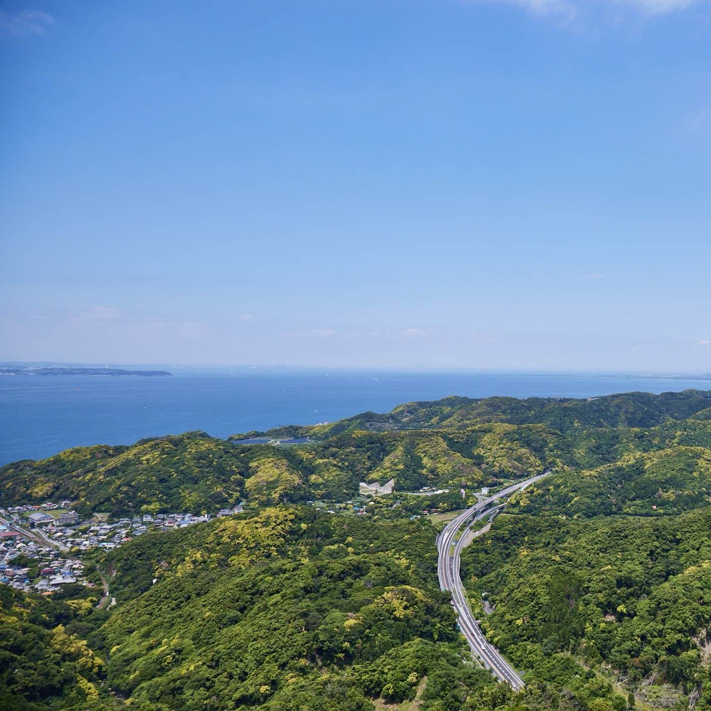 View from the summit of Mt. Nokogiri over Kyonan and Tokyo Bay